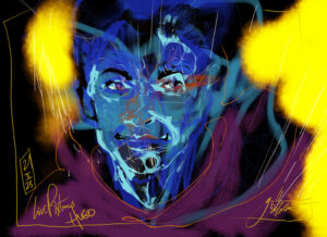 livePixtures de Hugo. Portrait réalisé en dessin live painting